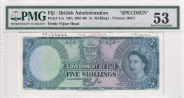 Fiji, 5 Shilings, 1957/1965, AUNC, p51s, SPECIMEN