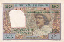 Madagascar, 50 Francs=10 Ariary, 1969, VF(+), p61