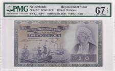 Netherlands, 20 Gulden, 1939/1941, UNC, p54, REPLACEMENT