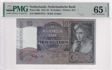 Netherlands, 10 Gulden, 1941/1942, UNC, p56b