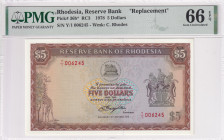 Rhodesia, 5 Dollars, 1978, UNC, p36b, REPLACEMENT