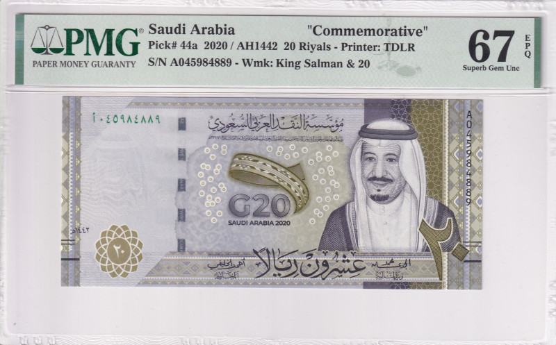 Saudi Arabia, 20 Riyals, 2020, UNC, p44a

PMG 67 EPQ, High condition 

Estim...