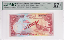 Western Samoa, 5 Tala, 1985, UNC, p26s, SPECIMEN