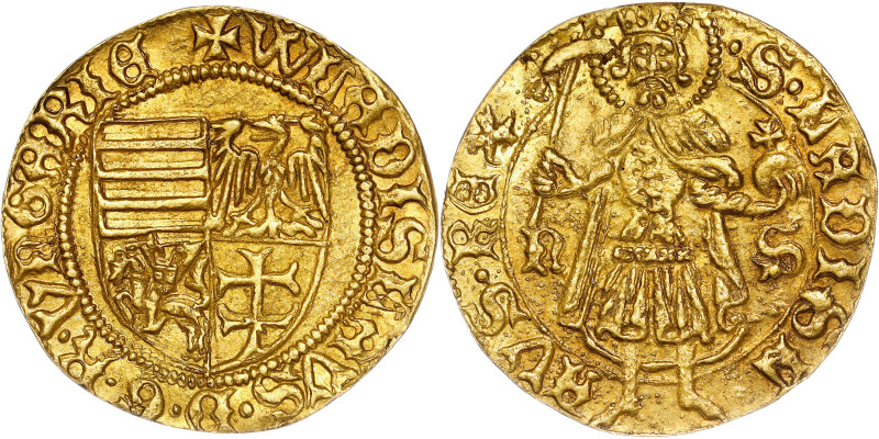 Vladislaus I of Hungary - Elected Kings 
Goldgulden ND (1441) Baia Mare 
Rare! 
...