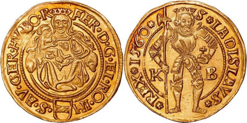 Ferdinand I. (1521-1564) 
Ducat 1560 Kremnica
Beautiful toning, full mint luster...