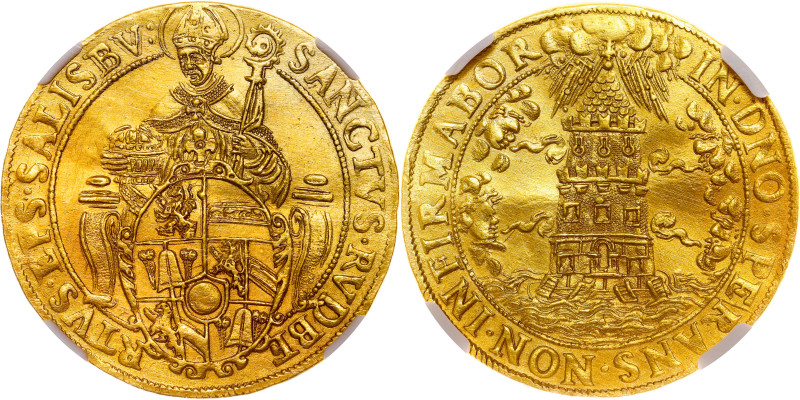 Wolf Dietrich von Raitenau, 1587-1612. 4 Dukaten o.J. Turmprägung. Salzburg

SAN...