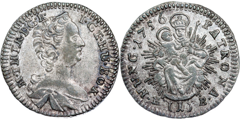 Maria Theresa, House of Habsburg
1 Kreuzer 1756 Kremnitz / Körmöcbánya / Kremnic...