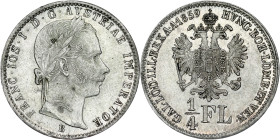 House of Habsburg - Franz Joseph I. (1848-1916) ¼ Gulden 1859 B