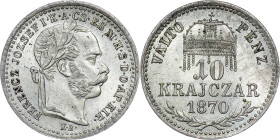 House of Habsburg - Franz Joseph I. (1848-1916) 10 Kreuzer 1870 KB