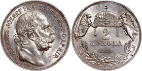 Franz Joseph I. (1848-1916) 2 Korona 1914 KB