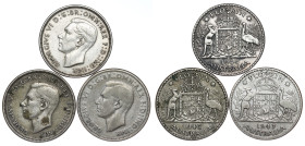 Australia – George VI (1936-1952) Florin Lot – 3 pcs