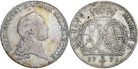 German States – Sachsen-Albertinische Linie - Friedrich August III (I), (1763-1827) 2/3 Taler (1/2 Konv.-Taler) 1771