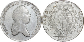German States – Sachsen-Albertinische Linie - Friedrich August III (I), (1763-1827) Taler 1777 Dresden