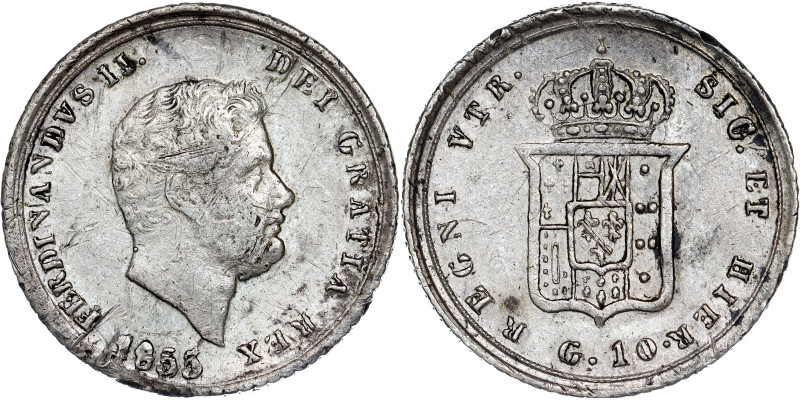 Ferdinando II di Borbone (1830-1859) - 10 Grana 1855

P.R. 168; Mont. 955/957

G...