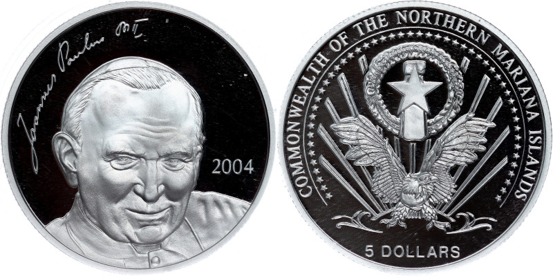 5 Dollars 2004, Pope John Paul II

Mintage 5000 pieces, including certificate.

...