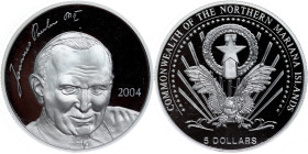 Northern Mariana Islands - 5 Dollars 2004, Pope John Paul II