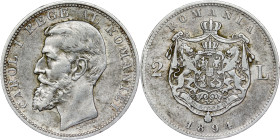 Romania - Carol I – 2 Lei 1894