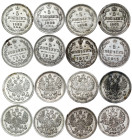 Russia - Nicholas II. , 5 Kopecks LOT – 8 pcs