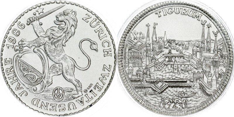 1986 Silver, on the 2000th anniversary of the city. Halbtaler 1743

AG, 32 mm, 1...