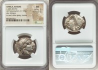 ATTICA. Athens. Ca. 440-404 BC. AR tetradrachm (24mm, 17.22 gm, 4h). NGC MS 5/5 - 3/5. Mid-mass coinage issue. Head of Athena right, wearing crested A...