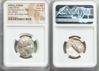ATTICA. Athens. Ca. 440-404 BC. AR tetradrachm (24mm, 17.18 gm, 3h). NGC Choice AU 5/5 - 5/5. Mid-mass coinage issue. Head of Athena right, wearing cr...