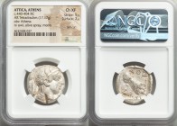 ATTICA. Athens. Ca. 440-404 BC. AR tetradrachm (25mm, 17.17 gm, 9h). NGC Choice XF 5/5 - 2/5, test cut. Mid-mass coinage issue. Head of Athena right, ...