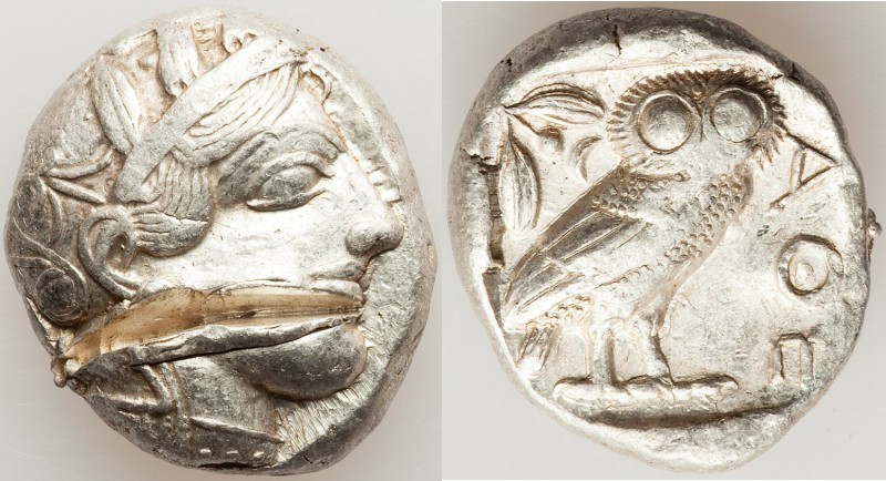 ATTICA. Athens. Ca. 440-404 BC. AR tetradrachm (24mm, 17.19 gm, 1h). Choice VF, ...
