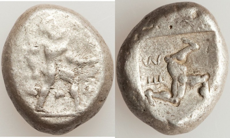 PAMPHYLIA. Aspendus. Ca. mid-5th century BC. AR stater (21mm, 10.80 gm, 9h). Fin...