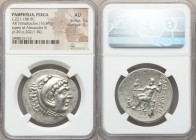 PAMPHYLIA. Perga. Ca. 221-188 BC. AR tetradrachm (32mm, 16.89 gm, 12h). NGC AU 5/5 - 4/5. Posthumous issue in the name and types of Alexander III the ...