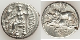 CILICIA. Tarsus. Mazaeus, as Satrap (361-334 BC). AR stater (23mm, 10.62 gm, 6h). VF, test cut. B'LTRZ (Aramaic), Baaltars seated left, eagle, grain e...