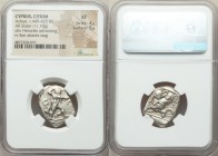 CYPRUS. Citium. Azbaal (ca. 449-425 BC). AR stater (23mm, 11.10 gm, 4h). NGC XF 4/5 - 5/5. Heracles advancing right, wearing lion skin around shoulder...