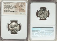BACTRIA. Early Hellenistic era. Sophytes (?) (ca. 325/305-294 BC). AR tetradrachm (23mm, 16.96 gm, 5h). NGC Choice XF 5/5 - 3/5, scratches. Head of At...