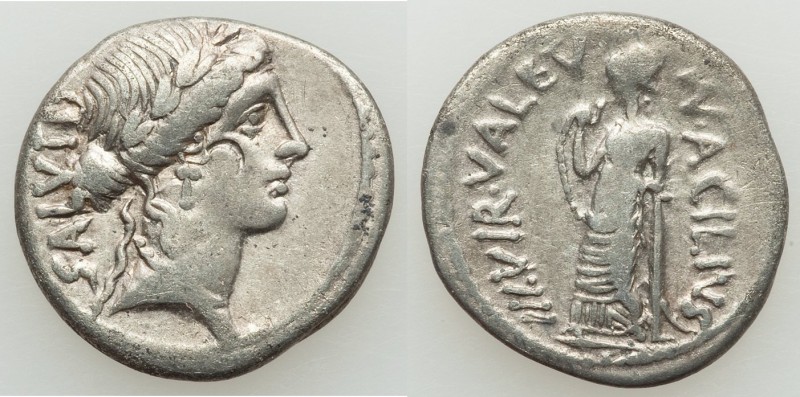 Mn. Acilius Glabrio (ca. 49 BC). AR denarius (18mm, 3.53 gm, 5h). VF. Rome. Laur...