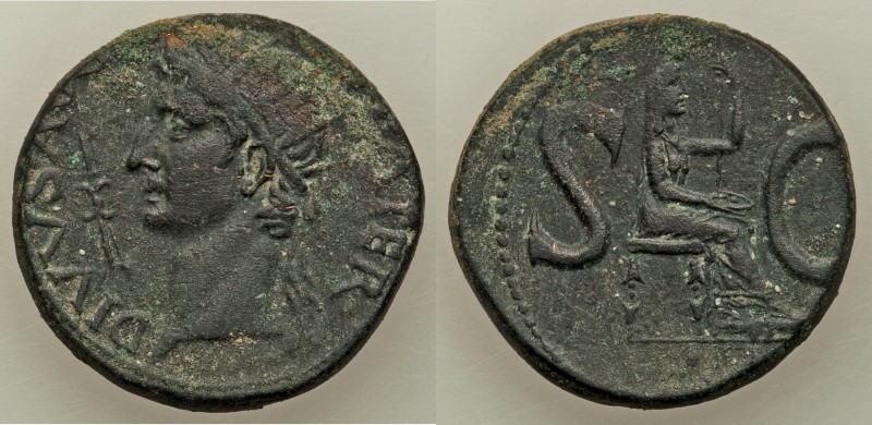 Divus Augustus (27 BC-AD 14). AE as (27mm, 11.34 gm, 1h). VF. Rome, AD 15-16. DI...