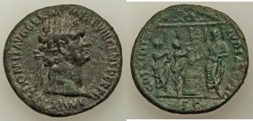 Domitian, as Augustus (AD 81-96). AE as (29mm, 9.73 gm, 6h). VF. Rome, AD 88. IMP CAES DOMIT AVG GERM P M TR P VIII CENS PER P P, laureate head of Dom...
