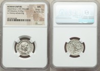 Maximinus I (AD 235-238). AR denarius (20mm, 3.25 gm, 11h). NGC MS 5/5 - 3/5. Rome, AD 235-236. IMP MAXIMINVS PIVS AVG, Laureate, draped, and cuirasse...