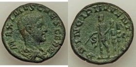 ANCIENT LOTS. Roman Imperial. Ca. AD 235/6-238. Lot of two (2) AEs. Fine-VF. Includes: Maximus, AE sestertius (20.42 gm), VF, Ex London Ancient Coins ...