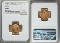 Victoria gold "Shield" Sovereign 1885-M MS61 NGC, Melbourne mint, KM6. AGW 0.2355 oz.

HID09801242017