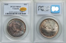 George V Dollar 1935 MS64 PCGS, KM30. Amazing multi-colored example. 

HID09801242017