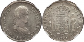 Republic 8 Reales 1812 So-FJ AU53 NGC, Santiago mint, KM80. Highly lustrous for a circulated example, with alluringly glistening fields, and just a hi...