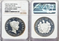 Republic silver Proof Medal 1998 PF70 Ultra Cameo PCGS, 100th anniversary of the peso. 40mm.

HID09801242017