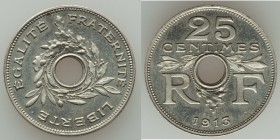Republic nickel Essai 25 Centimes 1913 UNC, KM-E42, Maz-2144. 23mm. 5.01gm From the Engelen Collection of World Coinage

HID09801242017