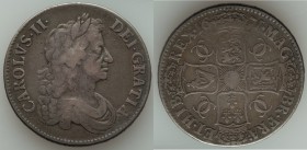 Charles II Crown 1671 VF, Third bust, KM435, S-3358. 38mm. 29.50gm. Tertio on edge. Even overall old gray toning. From the Engelen Collection of World...