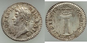 James II 4-Piece Uncertified Maundy Set 1686, 1) Penny - UNC, KM449. 12mm. 0.54gm. 2) 2 Pence - VF, KM454. 14mm. 0.93gm. 3) 3 Pence - VF, KM450. 18mm....