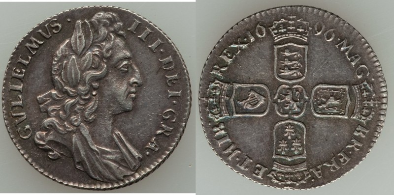 William III 6 Pence 1696 AU, KM484.1, S-3520. 21mm. 2.93gm. Just a light rub kee...
