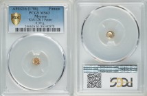 Mysore. Tipu Sultan gold Fanam AM 1216 (1788/89) MS63 PCGS, Patan mint, KM128.1. 7mm. 0.39gm.

HID09801242017