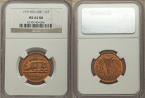 Free State 1/2 Penny 1935 MS64 Red and Brown NGC, KM2.

HID09801242017