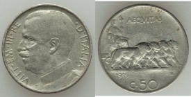 Vittorio Emanuele III 4-Piece Lot of Uncertified Assorted Issues, 1) 50 Centesimi 1919-R - VF, Rome mint, KM61.1. 23mm, 5.86gm. 2) 2 Lire 1908-R - XF,...