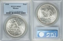 Estados Unidos "Caballito" Peso 1910 MS63 PCGS, Mexico City mint, KM453. Many would say this is one of the most attractive designs on a 20th century i...