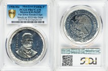 Estados Unidos Mint Error - Overstruck silver Proof Pattern 100000 Pesos 1990-MO PR67 Cameo PCGS, Mexico City mint, KM-Pn245var. Reeded edge struck on...